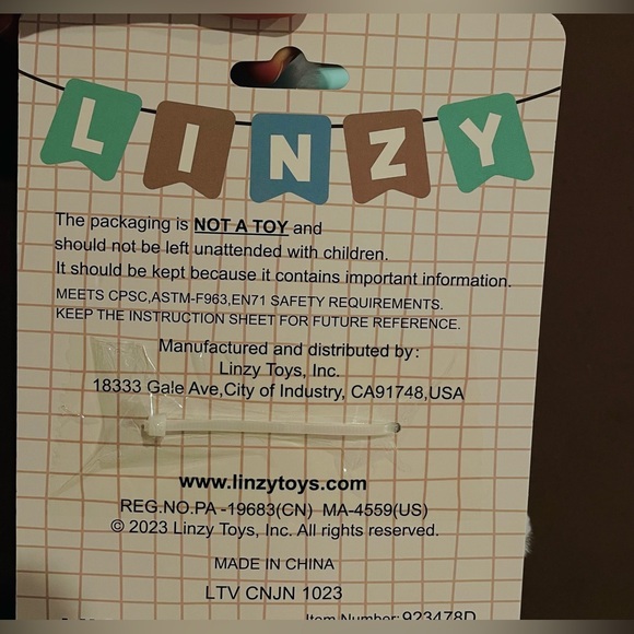 Medium-Sized Blue and White Soft Plush Toy with Hanging Hook 6 inches - Picture 7 of 8